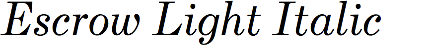 Escrow Light Italic