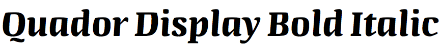 Quador Display Bold Italic