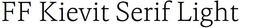 FF Kievit Serif Light