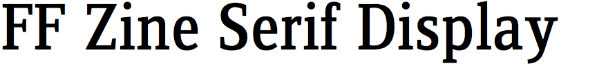 FF Zine Serif Display
