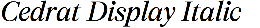 Cedrat Display Italic