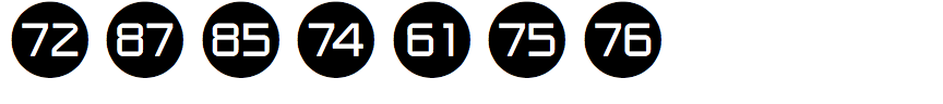 Numbers Style One Circle Negative