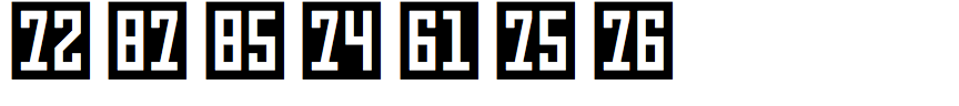 Numbers Style Three Square Negative