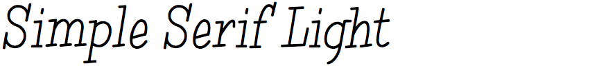 Simple Serif Light
