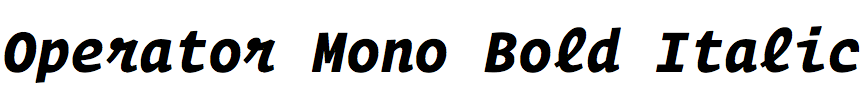 Operator Mono Bold Italic