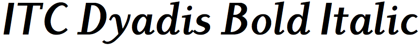 ITC Dyadis Bold Italic