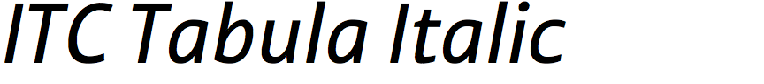 ITC Tabula Italic