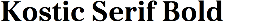 Kostic Serif Bold