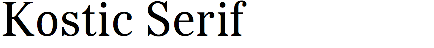 Kostic Serif