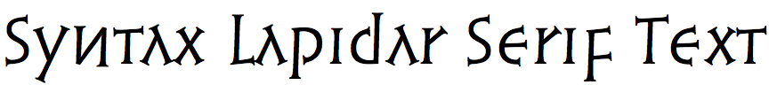 Linotype Syntax Lapidar Serif Text