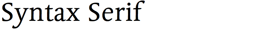 Linotype Syntax Serif