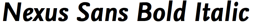 Nexus Sans Bold Italic