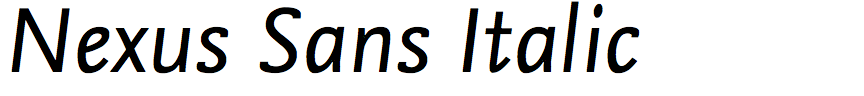 Nexus Sans Italic