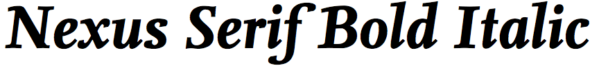 Nexus Serif Bold Italic