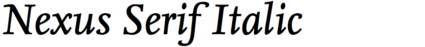 Nexus Serif Italic