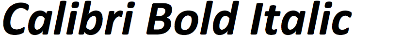 Calibri Bold Italic