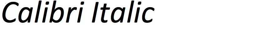 Calibri Italic