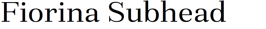 Fiorina Subhead