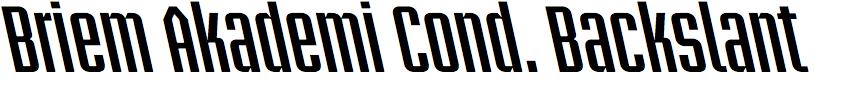 Briem Akademi Condensed Backslant