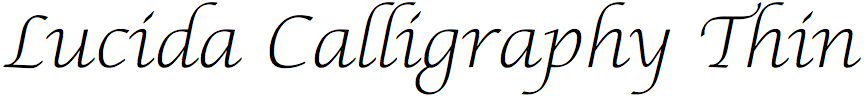 Lucida Calligraphy Thin