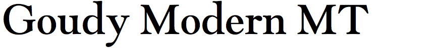 Goudy Modern MT