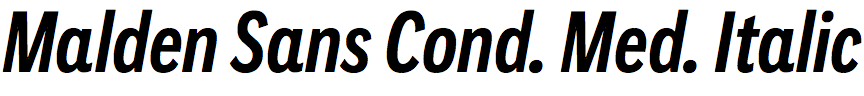 Malden Sans Condensed Medium Italic