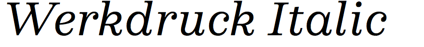 Werkdruck Italic