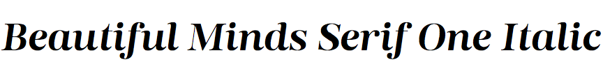 Beautiful Minds Serif One Italic