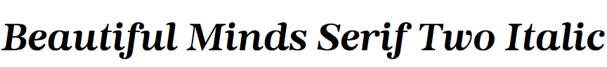 Beautiful Minds Serif Two Italic