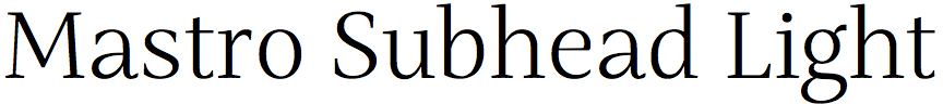 Mastro Subhead Light