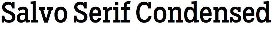 Salvo Serif Condensed