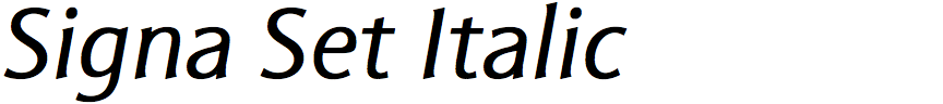 Signa Set Italic