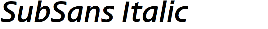 SubSans Italic