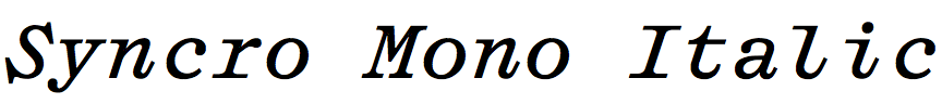 Syncro Mono Italic