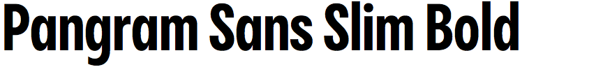 Pangram Sans Slim Bold