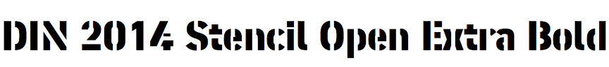 DIN 2014 Stencil Open Extra Bold