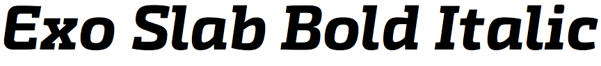 Exo Slab Bold Italic