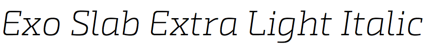 Exo Slab Extra Light Italic