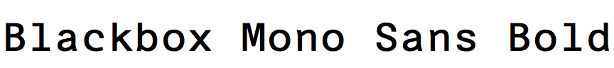 Blackbox Mono Sans Bold