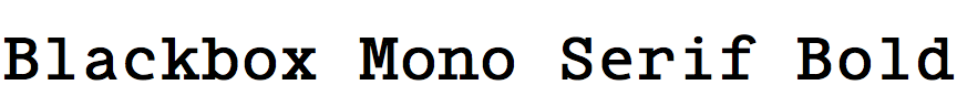 Blackbox Mono Serif Bold
