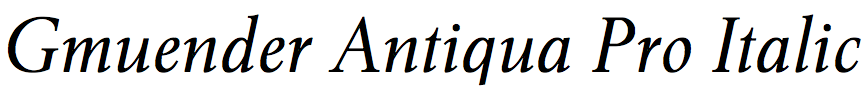 Gmuender Antiqua Pro Italic