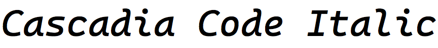 Cascadia Code Italic