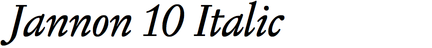 Jannon 10 Italic