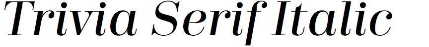 Trivia Serif Italic