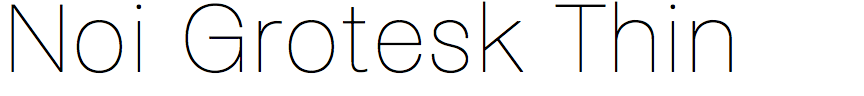 Noi Grotesk Thin