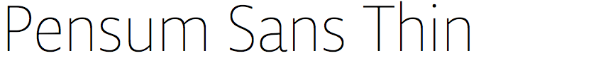 Pensum Sans Thin