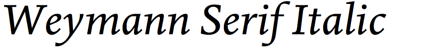 Weymann Serif Italic