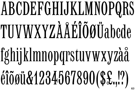 Information about the font Latin Condensed and where to buy it