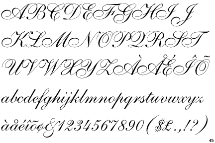 Information about the font Shelley Script Allegro and where to buy it