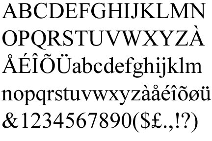 Font Similar To Times New Roman But Thinner